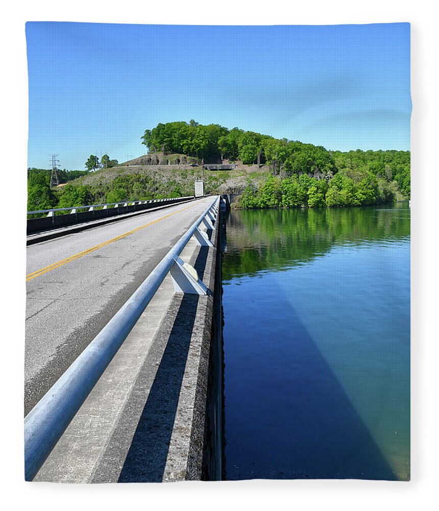 Norris Dam Fleece Blanket featuring the photograph On The Road 16 by Phil Perkins