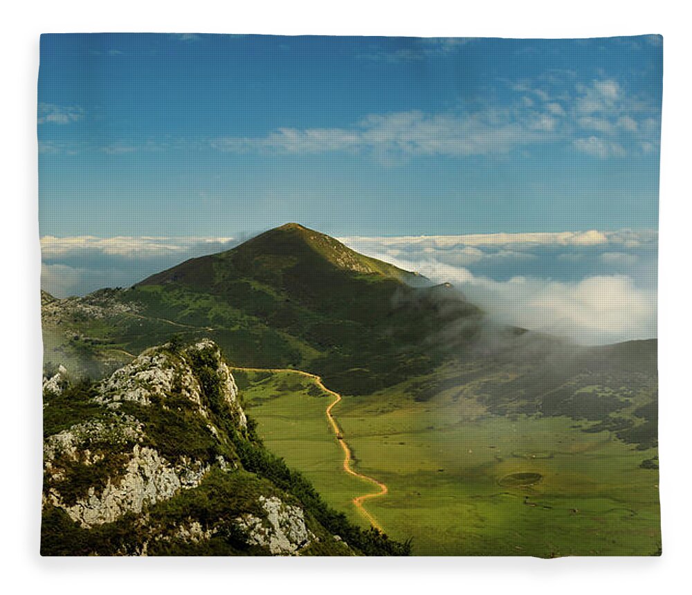 Pics Fleece Blanket featuring the photograph On the road to Picos by Micah Offman