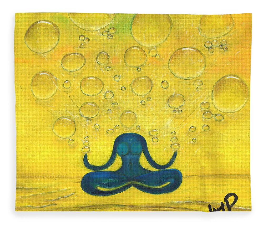 Spirituality Fleece Blanket featuring the painting One Consciousness by Esoteric Gardens KN
