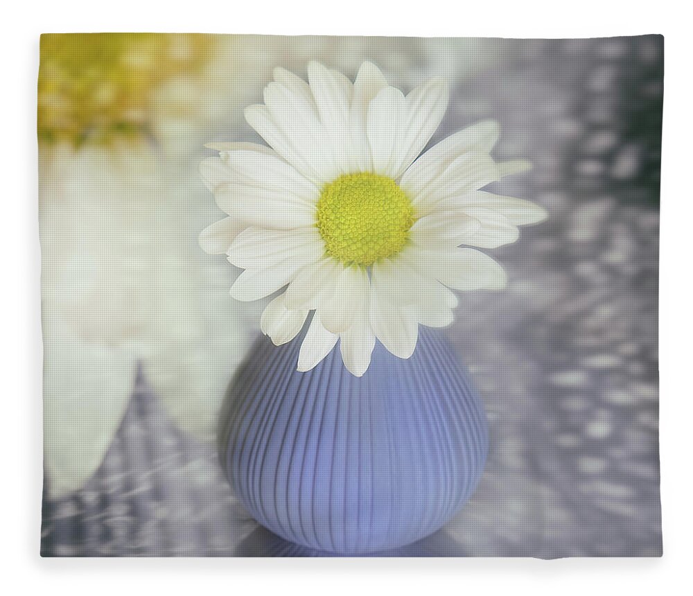 Daisy May Fleece Blanket featuring the photograph One Daisy May by Sylvia Goldkranz
