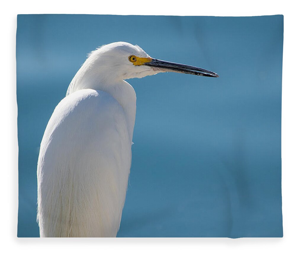 Egret Fleece Blanket featuring the photograph Only One Egret by Bonny Puckett