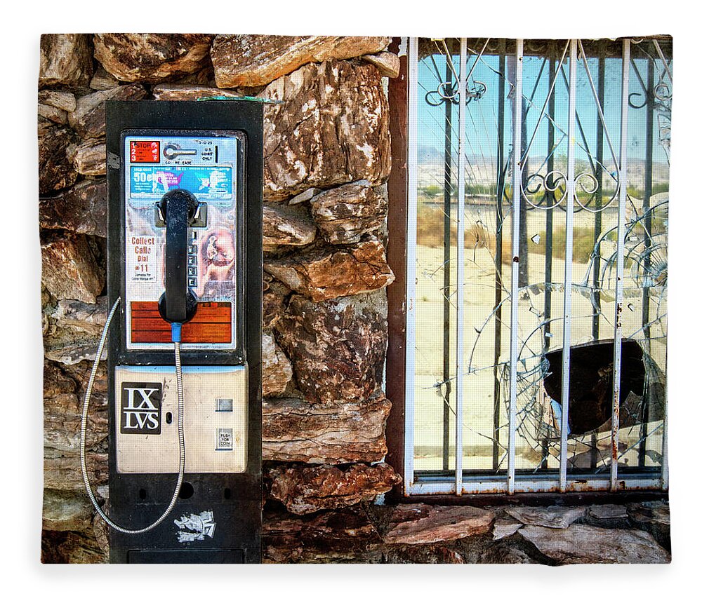 Pay Phone Fleece Blanket featuring the photograph Operator by Carmen Kern