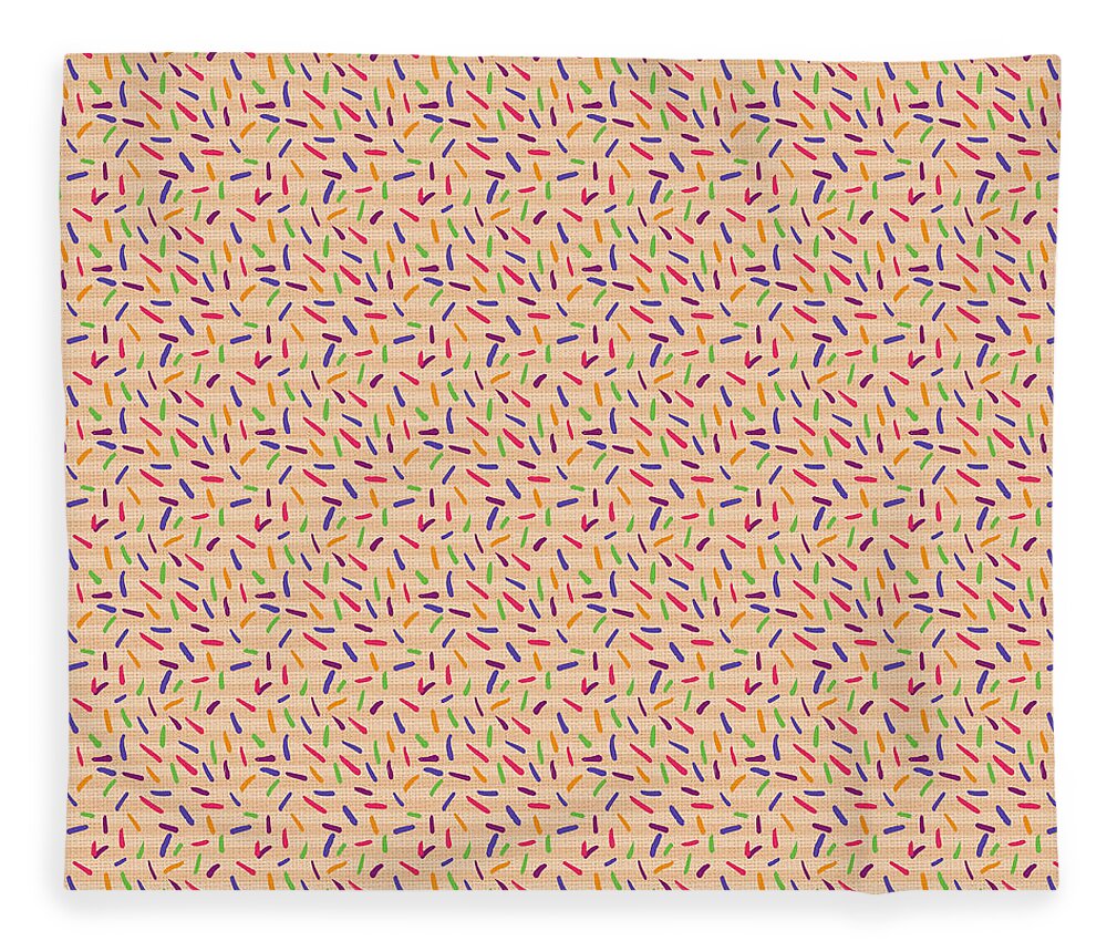 Pattern Fleece Blanket featuring the painting Orange Sprinkles Pattern - Art by Jen Montgomery by Jen Montgomery