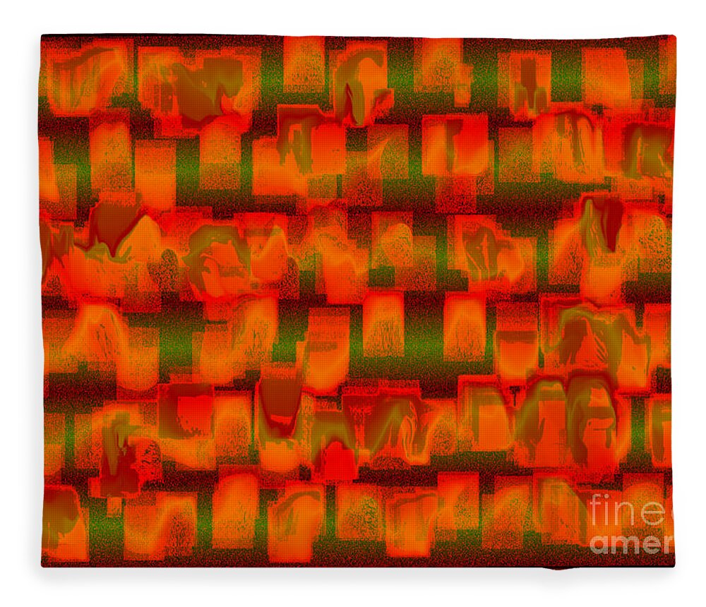 Abstract Fleece Blanket featuring the digital art Orderly Jumble by Kae Cheatham