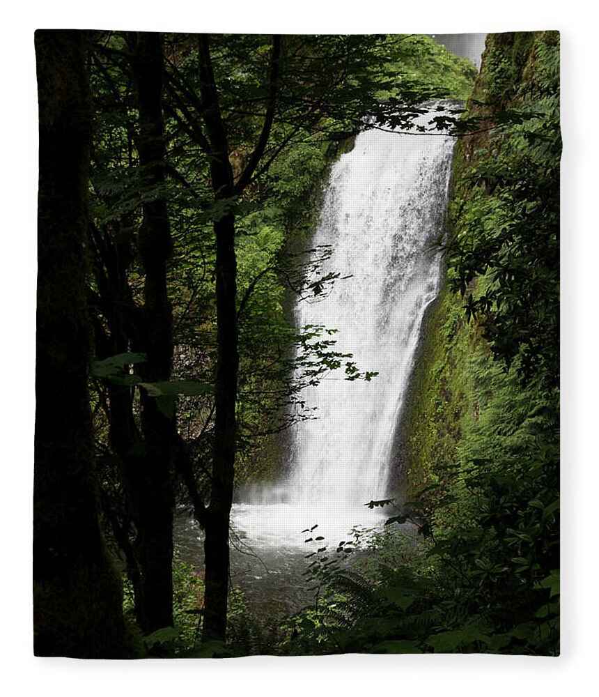 Waterfall Fleece Blanket featuring the photograph Oregon Drop by Jim Whitley