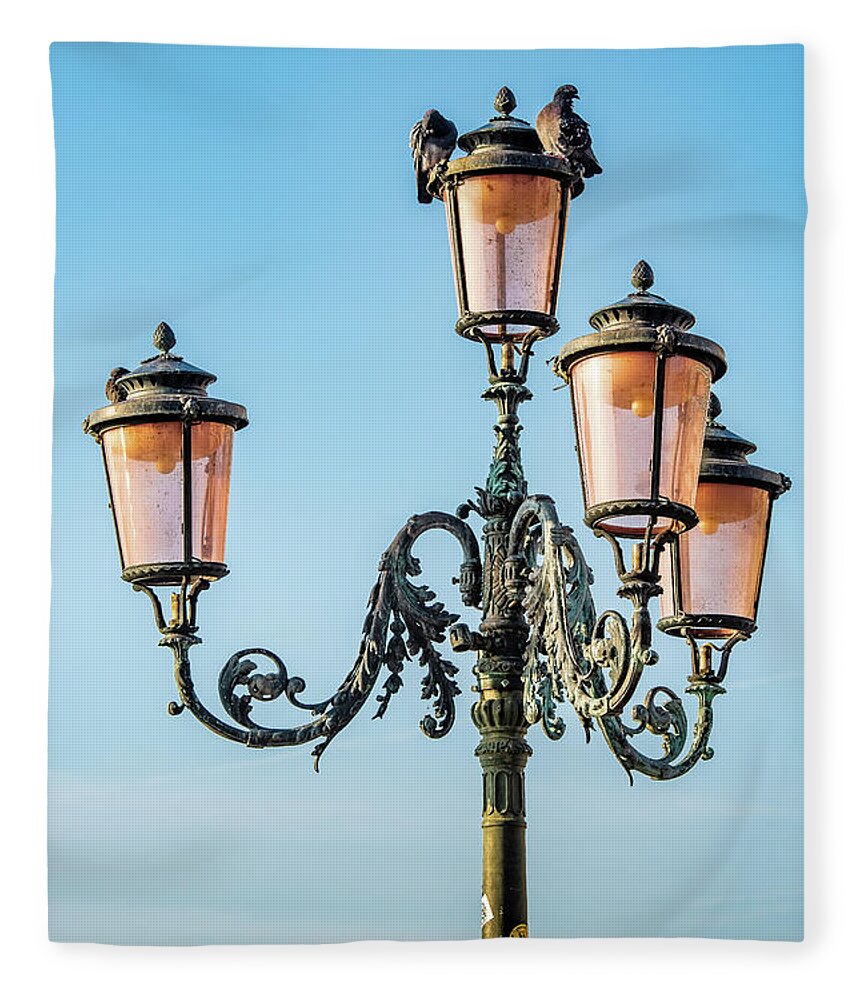 Italy Fleece Blanket featuring the photograph Ornate Lighting by David Downs
