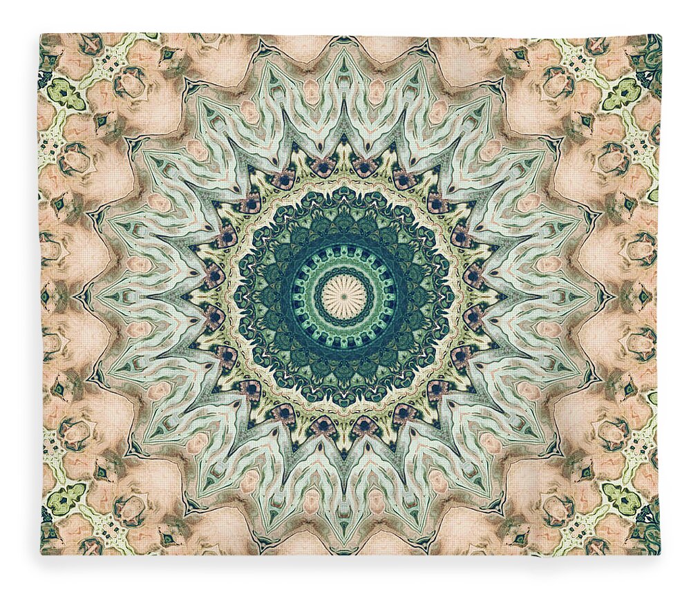 Mandala Fleece Blanket featuring the digital art Ornate Mandala Three by Phil Perkins