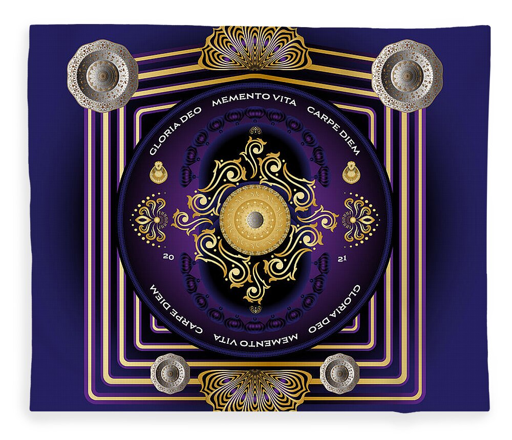 Mandala Graphic Design Fleece Blanket featuring the digital art Ornativo Vero Circulus No 4236 by Alan Bennington