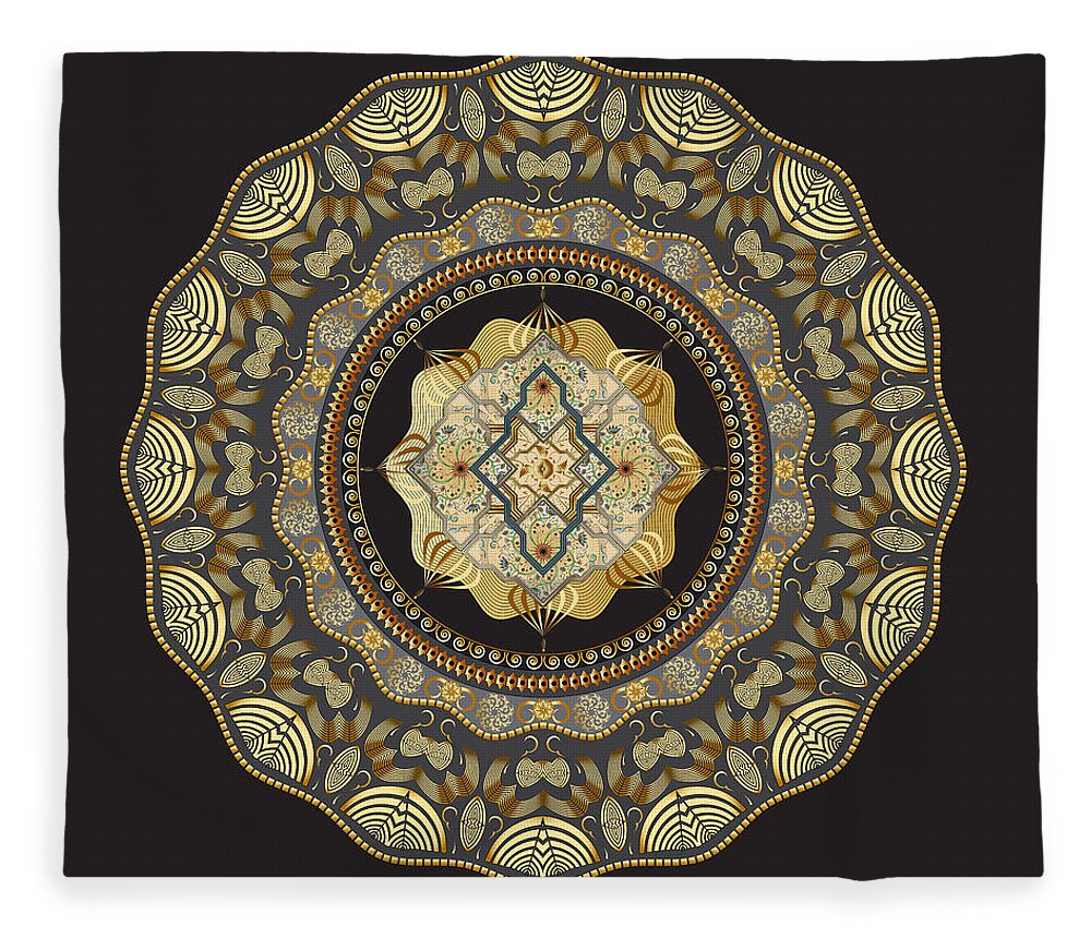 Mandala Graphic Design Fleece Blanket featuring the digital art Ornativo Vero Circulus No 4278 by Alan Bennington