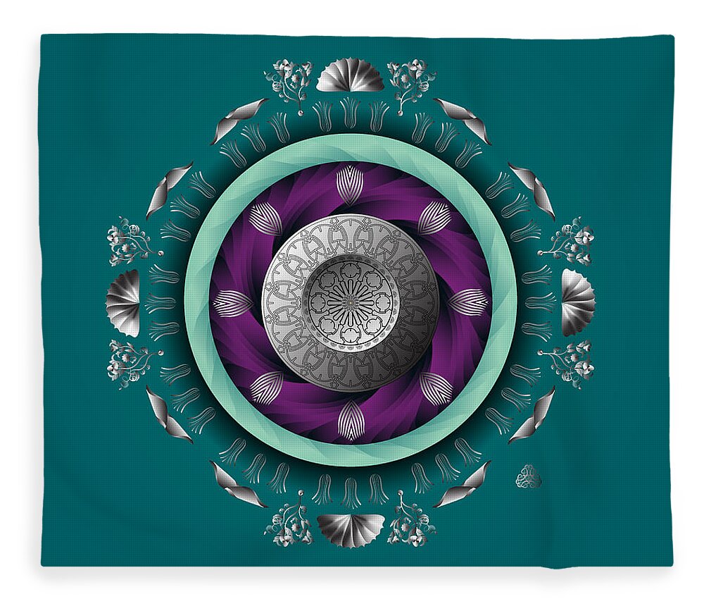 Abstract Mandala Fleece Blanket featuring the digital art Ornativo Vero Circulus No 4284 by Alan Bennington