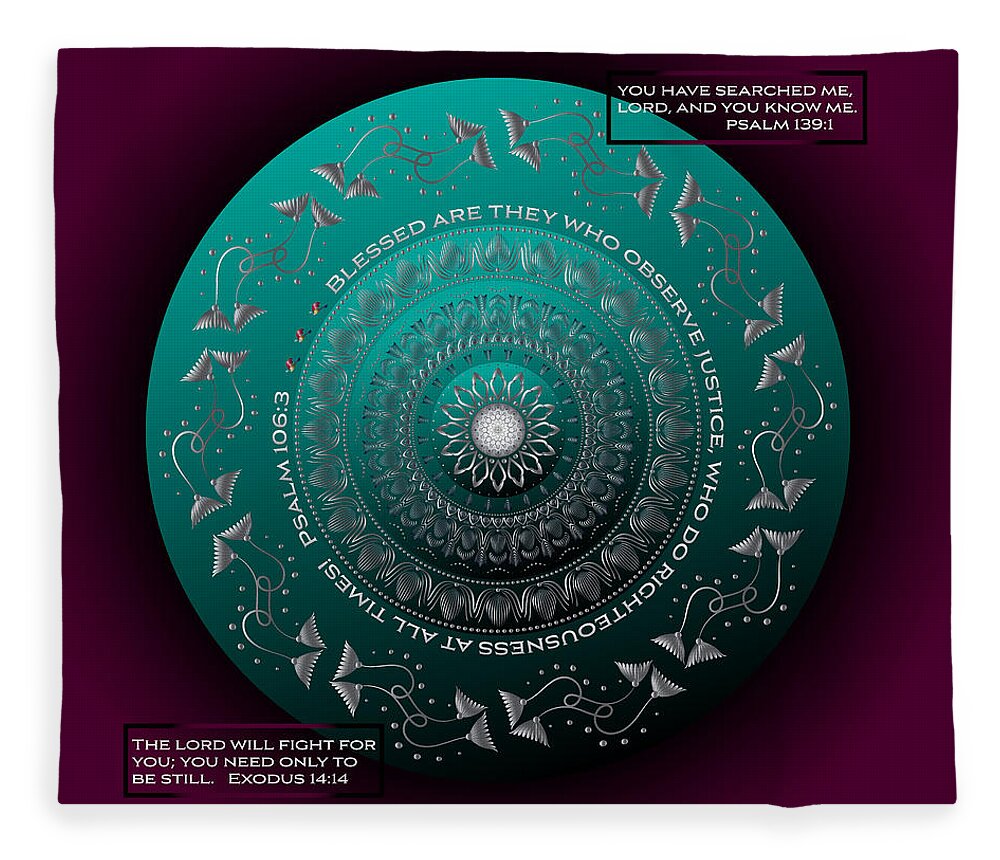 Mandala Fleece Blanket featuring the digital art Ornativo Vero Circulus No 4287 by Alan Bennington