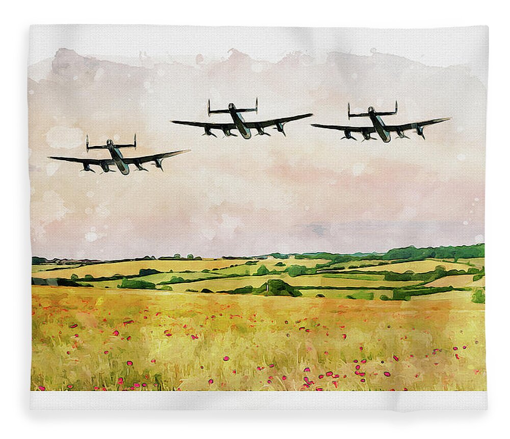 Art Fleece Blanket featuring the digital art Our Bomber Boys by Airpower Art