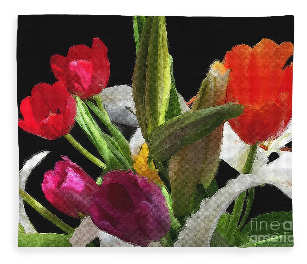 Tulips Fleece Blanket featuring the photograph Out of the Darkness...Light by Brian Watt