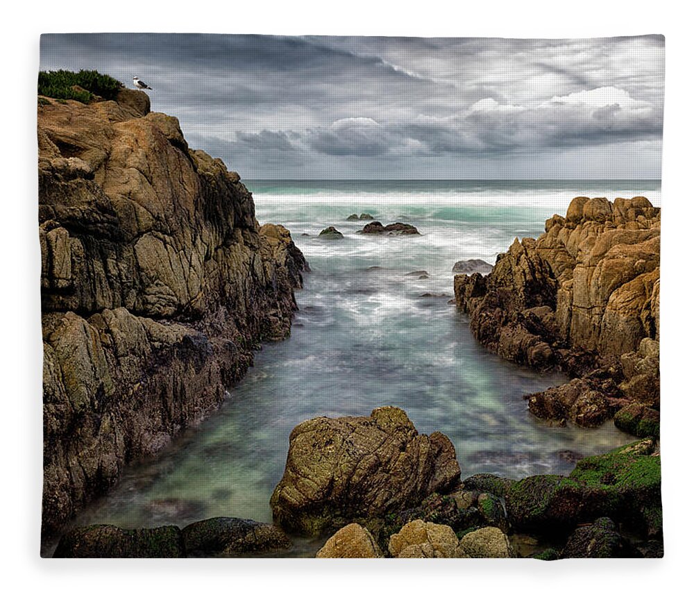 Seascape Fleece Blanket featuring the photograph Out to Sea by Jason Roberts