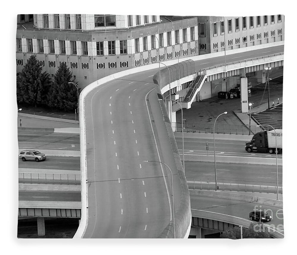 Highway Fleece Blanket featuring the photograph Overpass by Bentley Davis