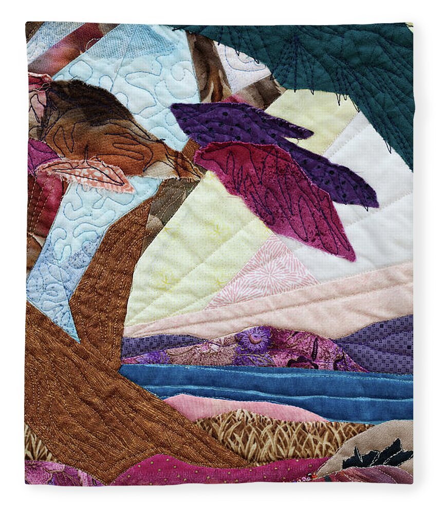 Pacific Beach Fleece Blanket featuring the mixed media Pacific Beach 2 by Vivian Aumond