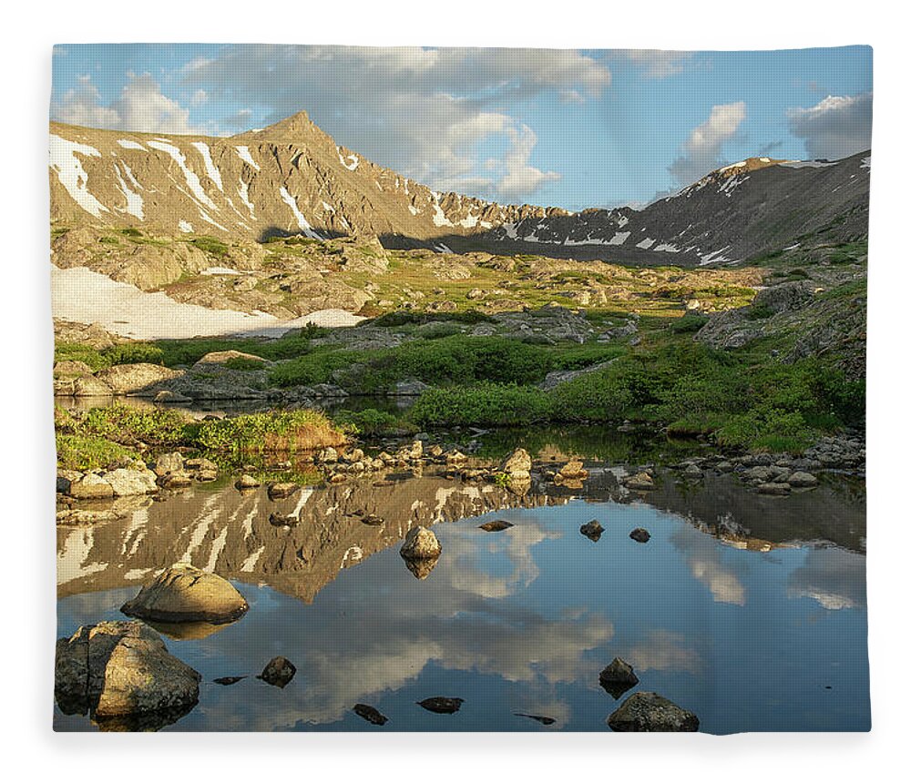 Breckenridge Fleece Blanket featuring the photograph Pacific Peak Reflection 2 by Aaron Spong