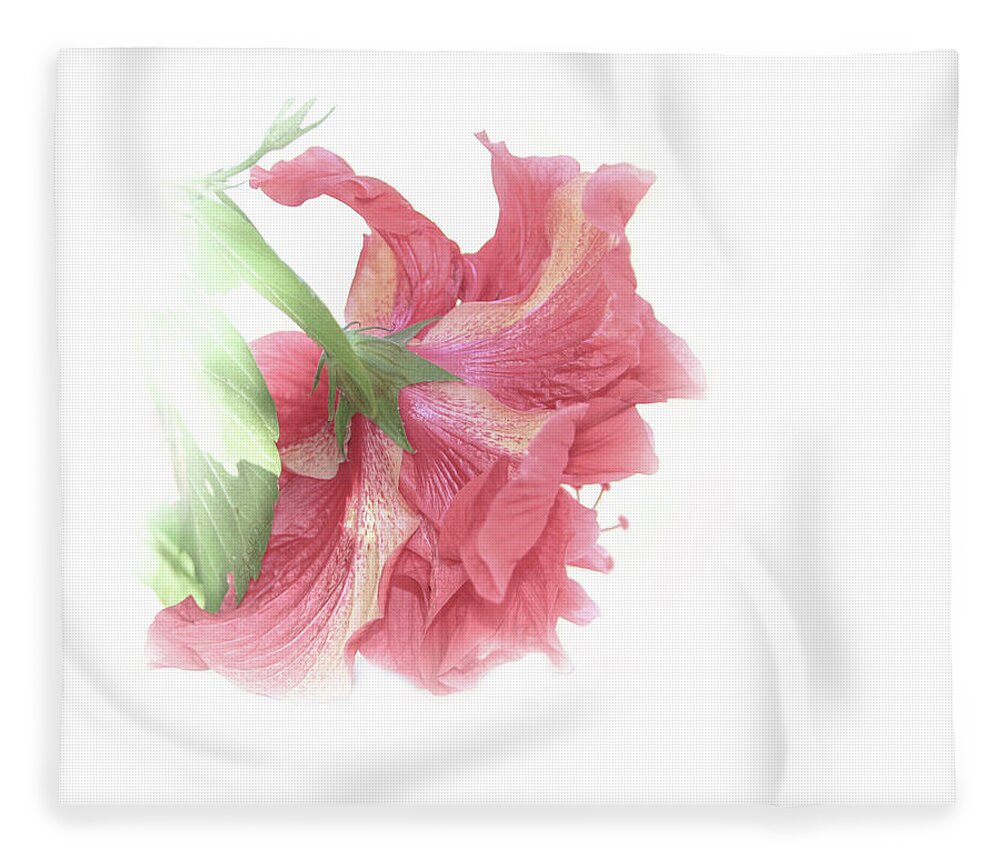 Shara Abel Fleece Blanket featuring the photograph Painterly Pink by Shara Abel