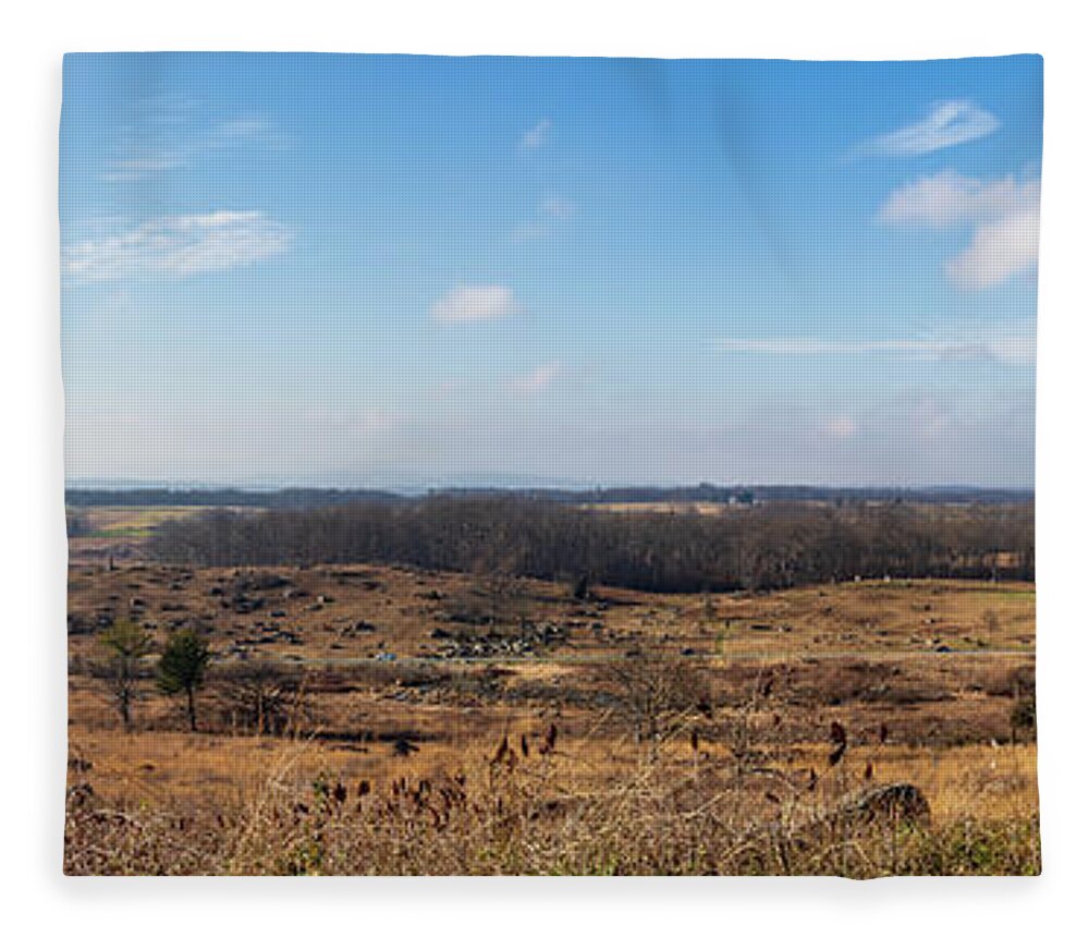 Battle Fleece Blanket featuring the photograph Panoramic Gettysburg by Amelia Pearn