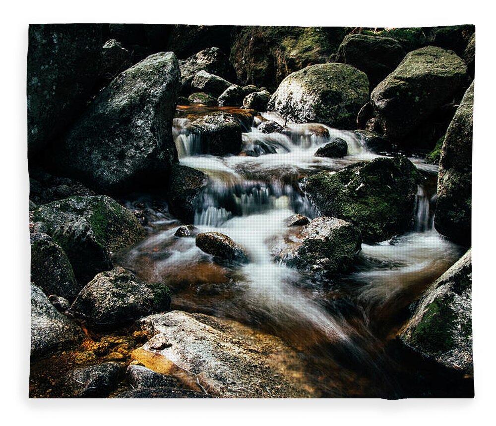 Jizera Mountains Fleece Blanket featuring the photograph Picturesque river hidden in the Jizera Mountains by Vaclav Sonnek