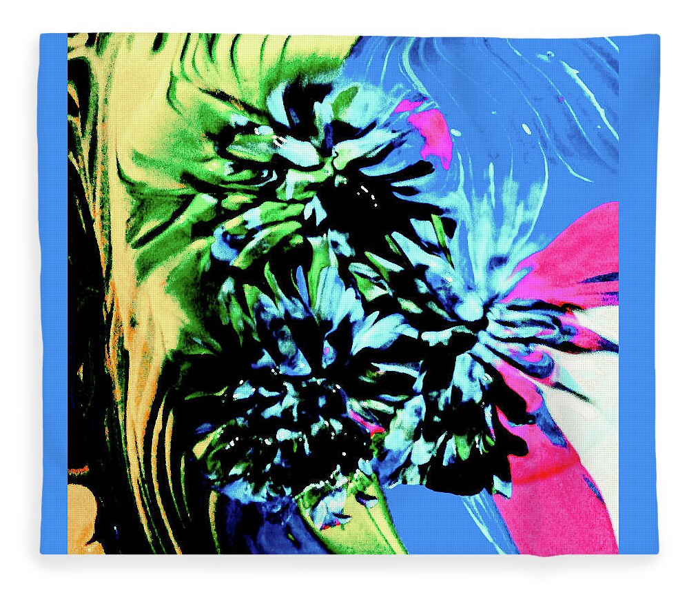 Flower Fleece Blanket featuring the painting Paradise Flower by Anna Adams