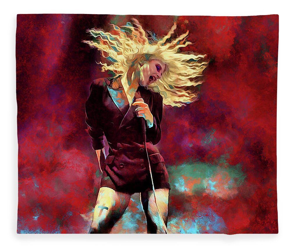Paramore Rock Band Fleece Blanket featuring the mixed media Paramore Hayley Williams Art Careful by The Rocker Chic
