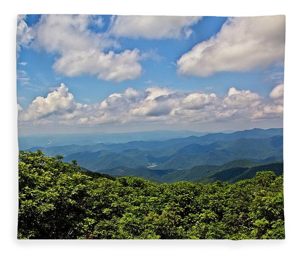 Mountains Fleece Blanket featuring the photograph Parkway View by Allen Nice-Webb