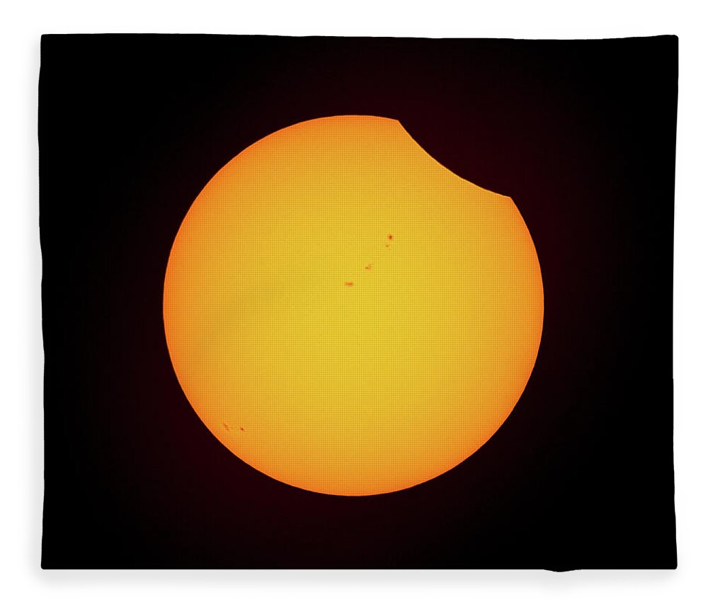 Solar Eclipse Fleece Blanket featuring the photograph Partial Solar Eclipse by David Beechum