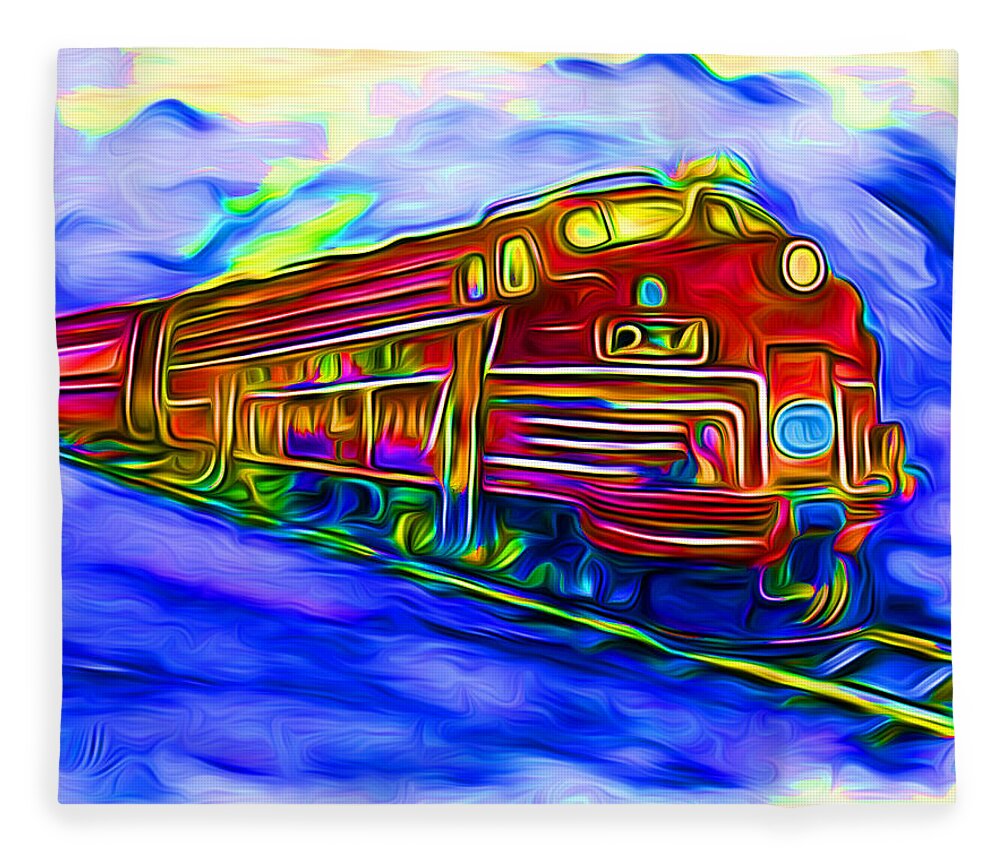 Digital Art Fleece Blanket featuring the digital art Party Train by Ronald Mills
