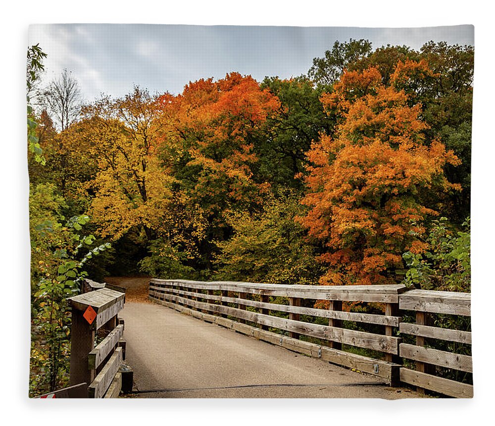 State Park Fleece Blanket featuring the photograph Path to Autumn by Andrew Miller