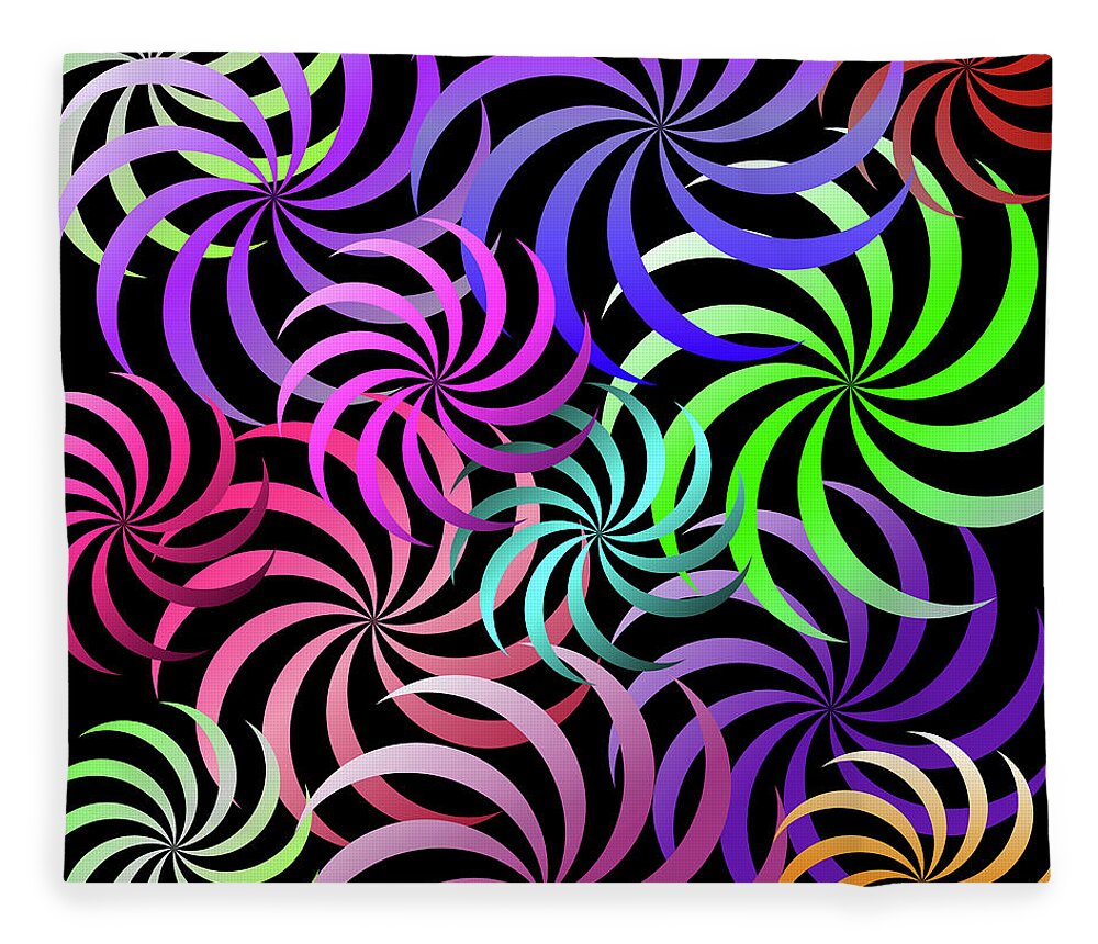 Pattern Fleece Blanket featuring the digital art Pattern of colorful vortex by Patricia Piotrak