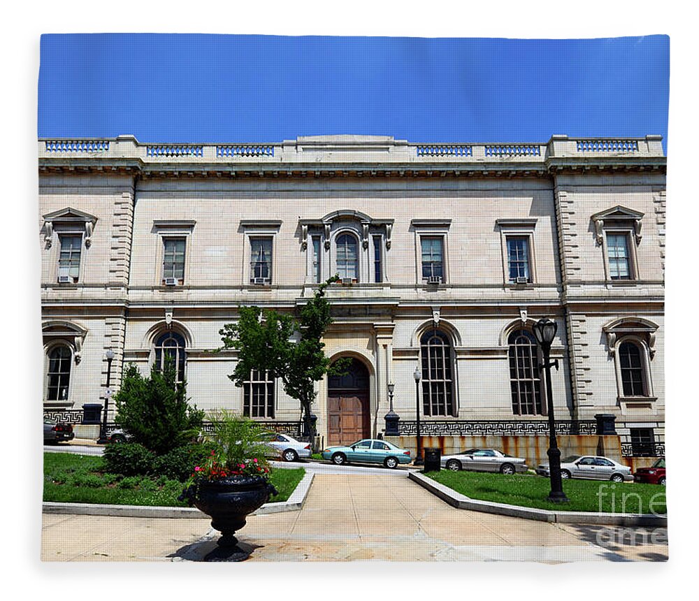 Baltimore Fleece Blanket featuring the photograph Peabody Institute Baltimore by James Brunker