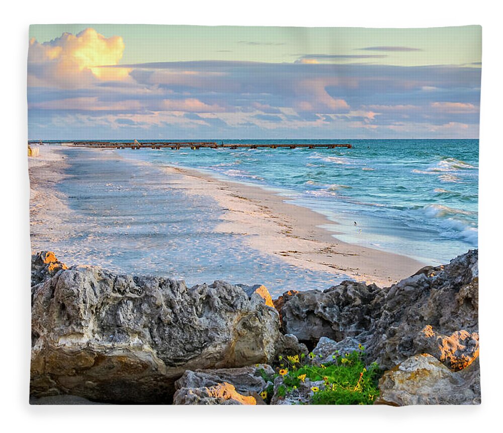 Sunset Fleece Blanket featuring the photograph Peace and Tranquility by Michael Smith