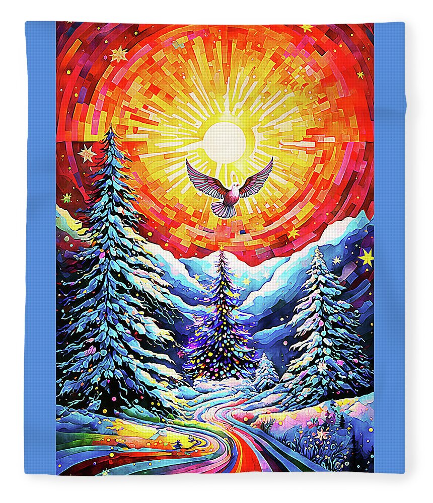 Christmas Fleece Blanket featuring the digital art Peace for Christmas by Peggy Collins