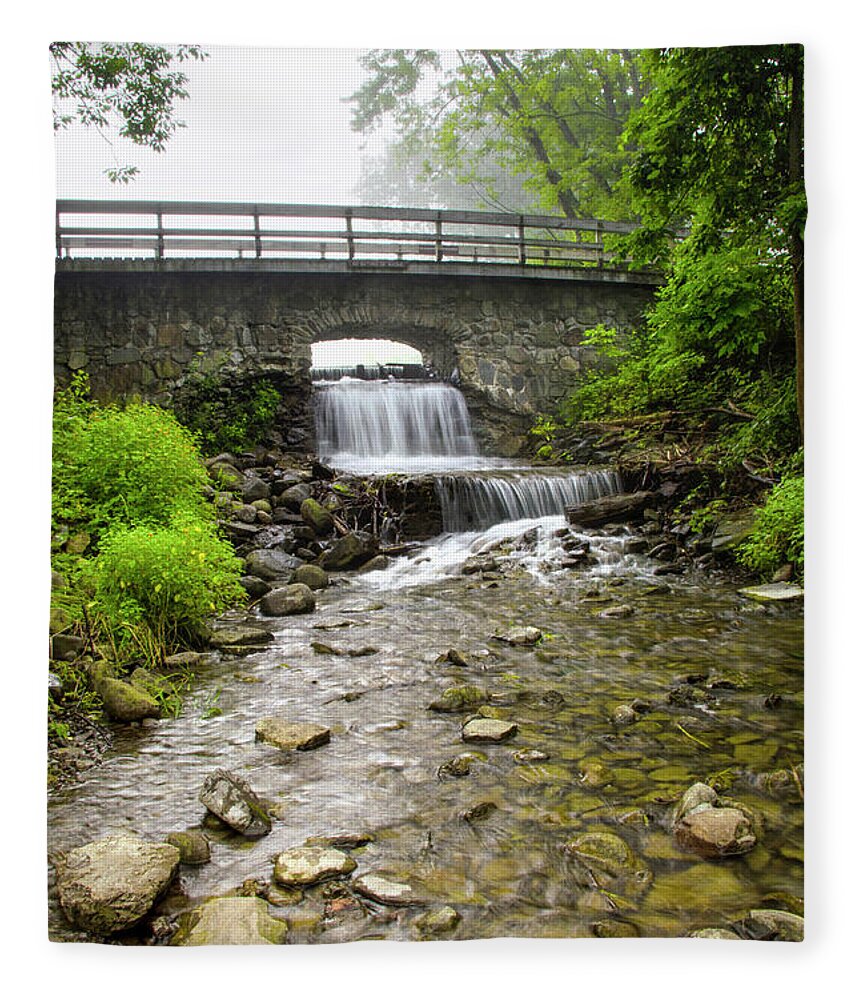 Waterfall Fleece Blanket featuring the photograph Peaceful Morning Walk by Christina Rollo