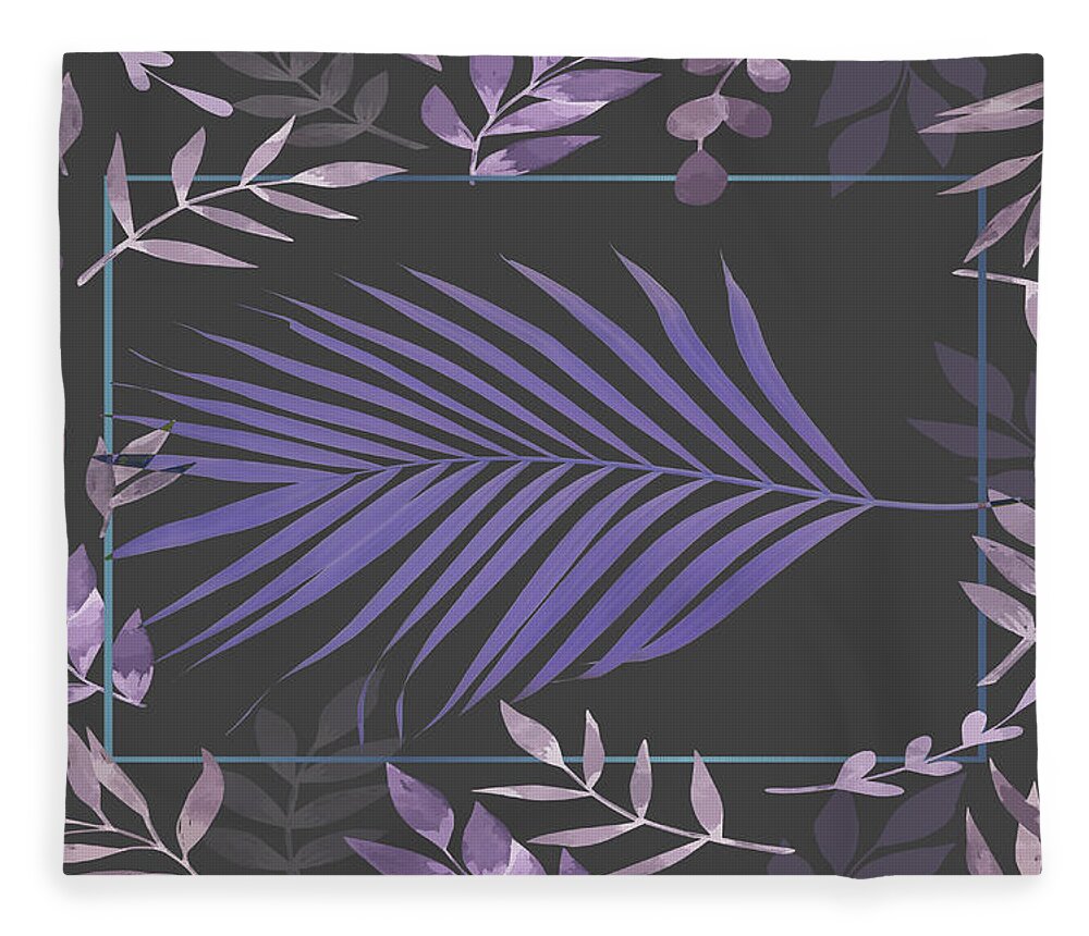 Fall Fleece Blanket featuring the digital art Peaceful Nature Art in Feather Palms by Debra and Dave Vanderlaan
