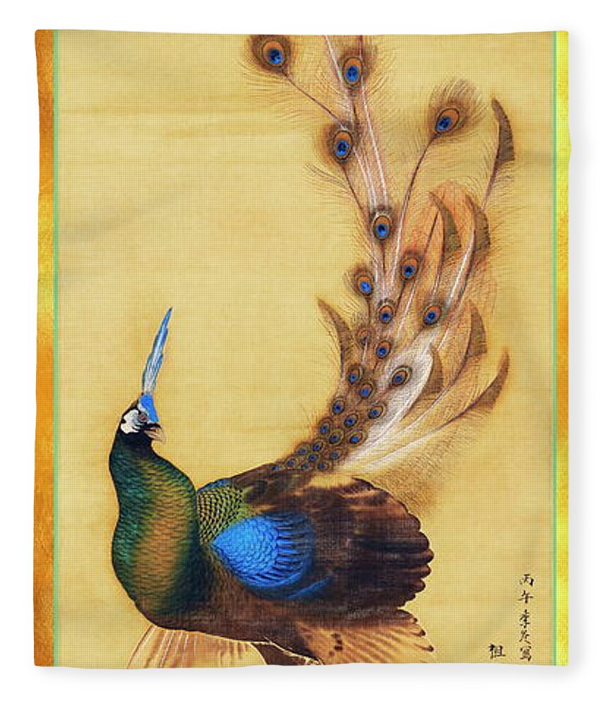 Peacock Fleece Blanket featuring the digital art Peacock by Jerzy Czyz