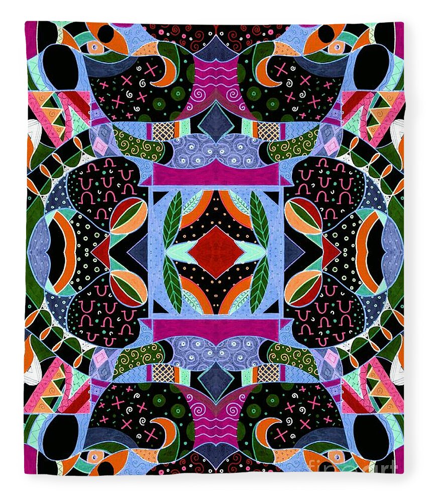 Peek-a-boo Compilation 2 Inverted Variation By Helena Tiainen Fleece Blanket featuring the mixed media Peek - A - Boo Compilation 2 Inverted Variation by Helena Tiainen