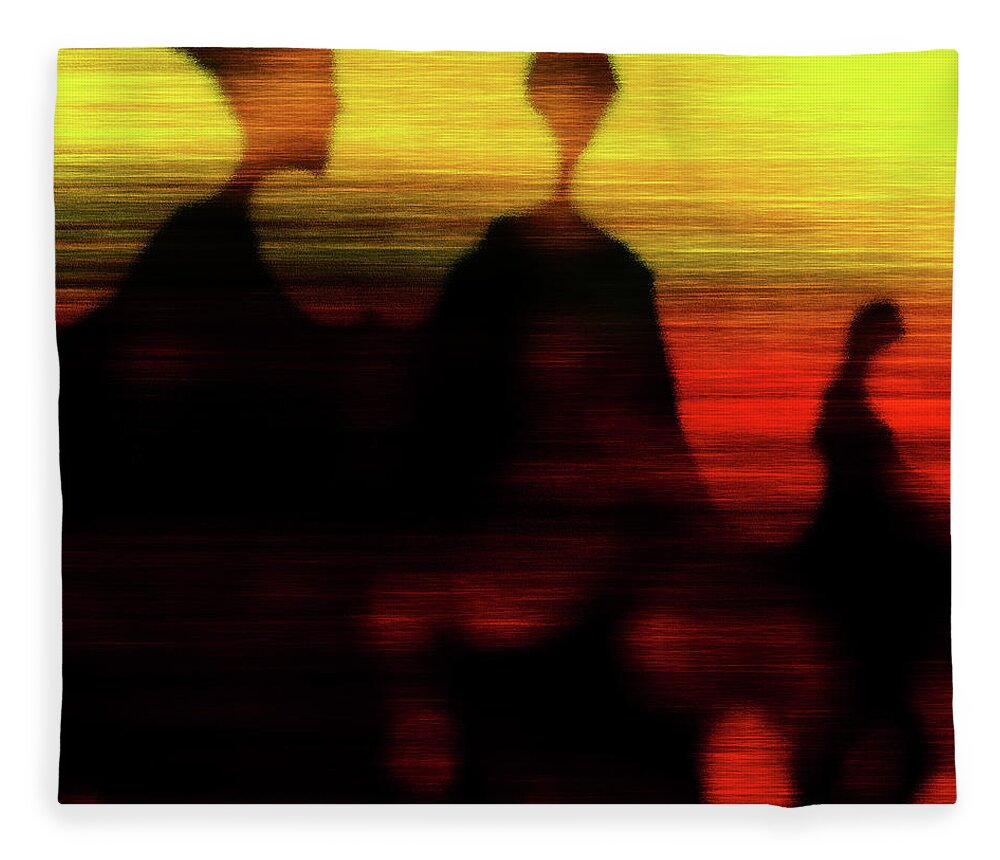 People At Sunrise Fleece Blanket featuring the photograph People at sunrise No 001 by Al Fio Bonina