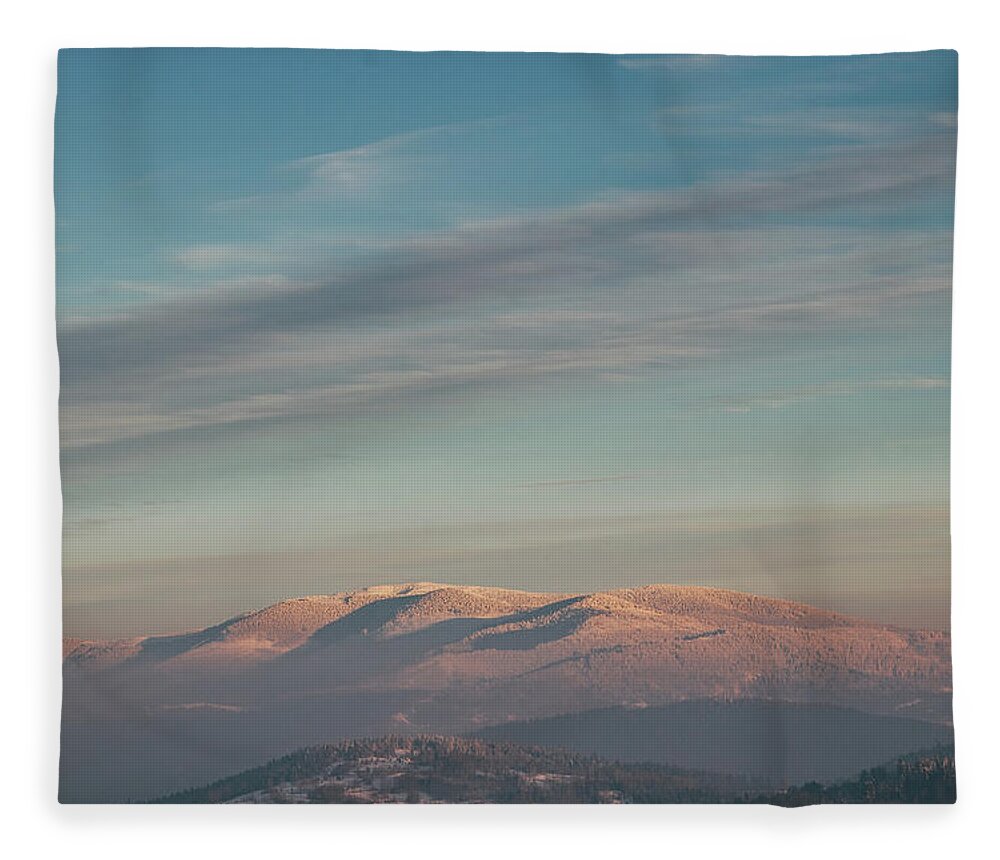 Ochodzita Fleece Blanket featuring the photograph Perfect winter morning in Poland by Vaclav Sonnek
