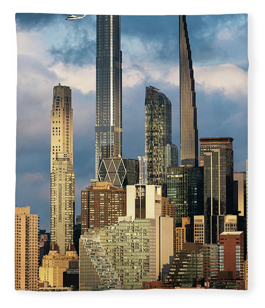 Hudson River Fleece Blanket featuring the photograph Pier 90 by Kevin Suttlehan