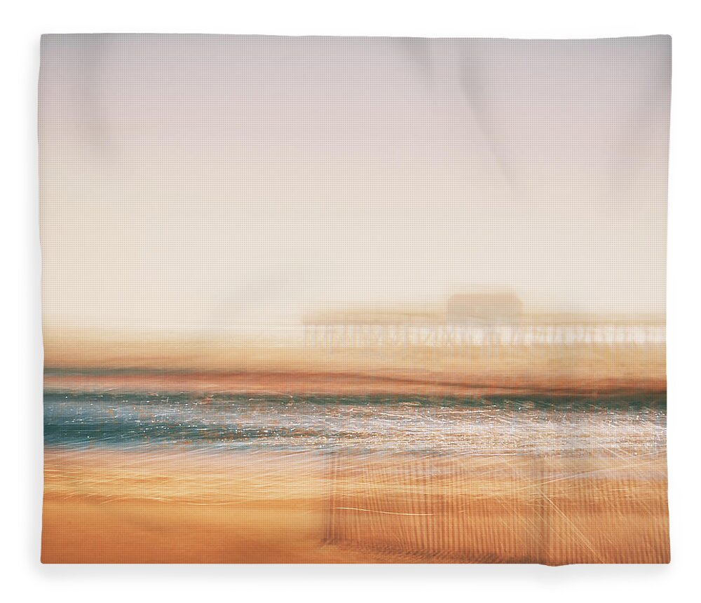  Fleece Blanket featuring the photograph Pier by Steve Stanger