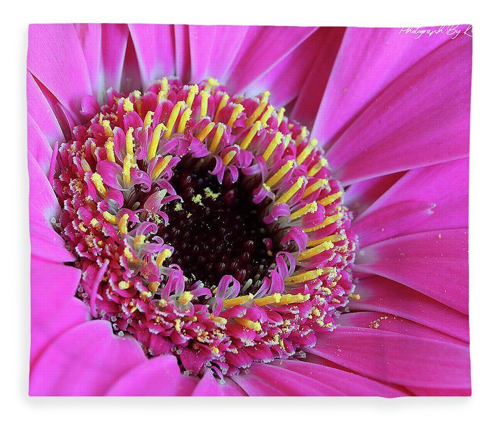 Flowers Fleece Blanket featuring the digital art Pink 59 by Kevin Chippindall