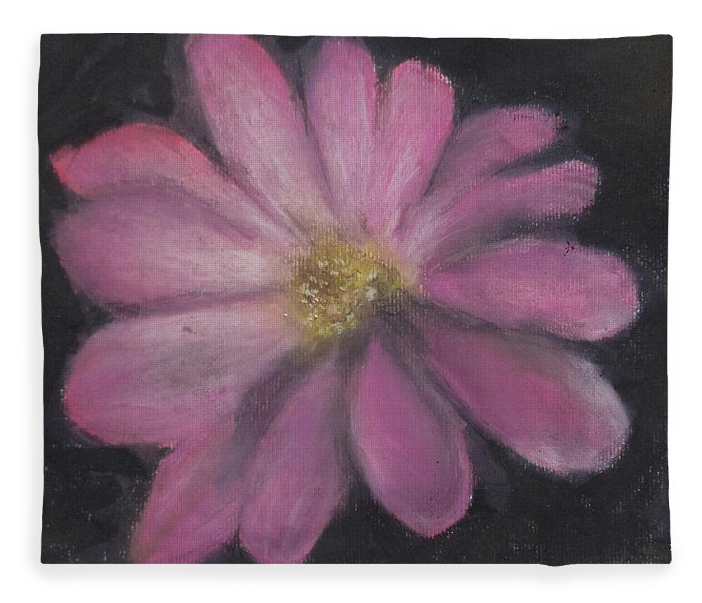 Flower Fleece Blanket featuring the painting Pink Flower by Jen Shearer