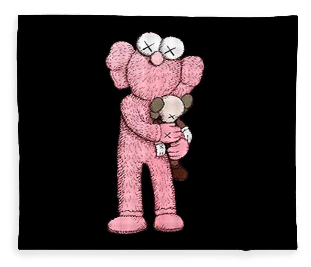 Pink Kaws Fleece Blanket by Candy Baekhyun - Pixels