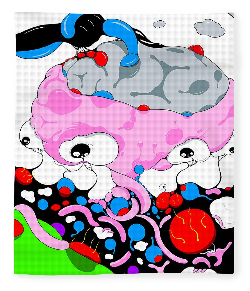Ai Fleece Blanket featuring the digital art Pinky by Craig Tilley