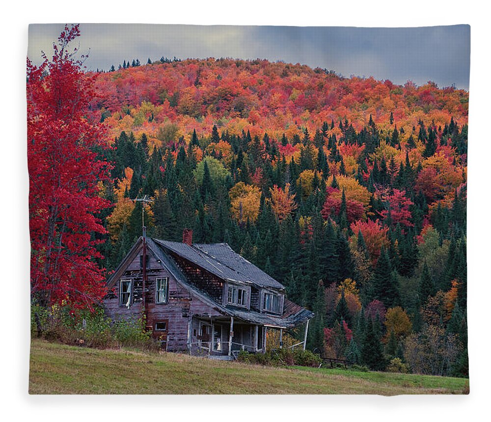 New Hampshire Fleece Blanket featuring the photograph Pittsburg, NH October 2021 by John Rowe