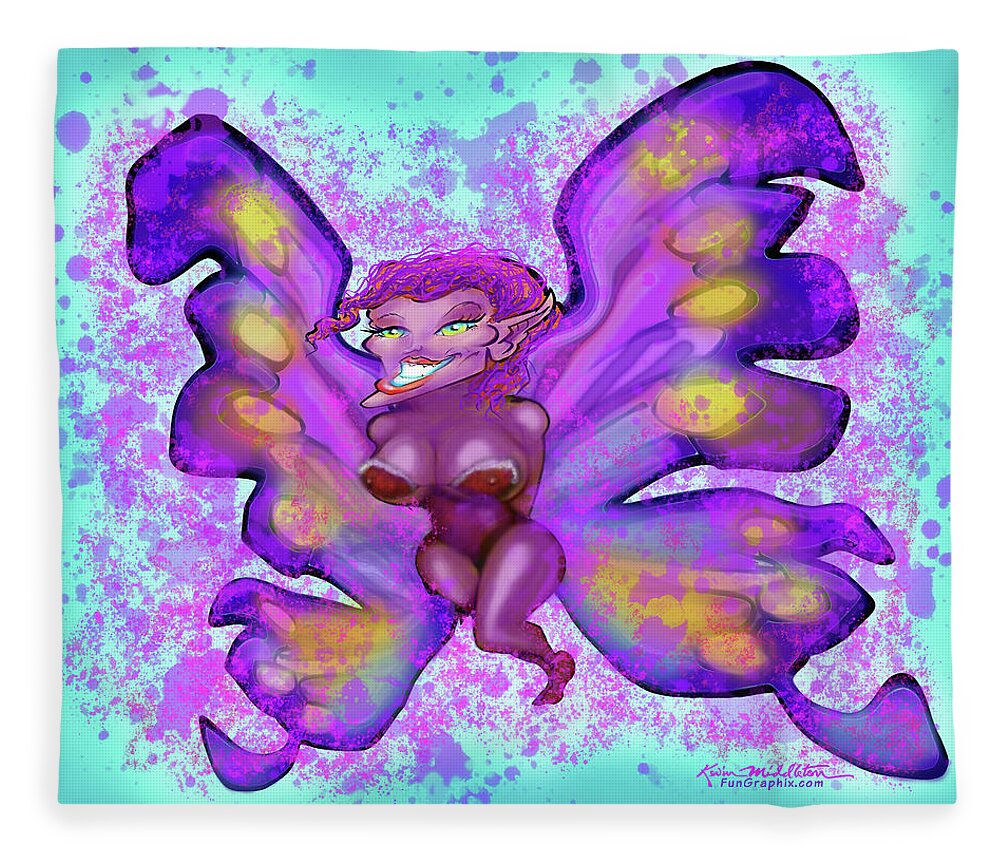 Pixie Fleece Blanket featuring the digital art Pixie by Kevin Middleton