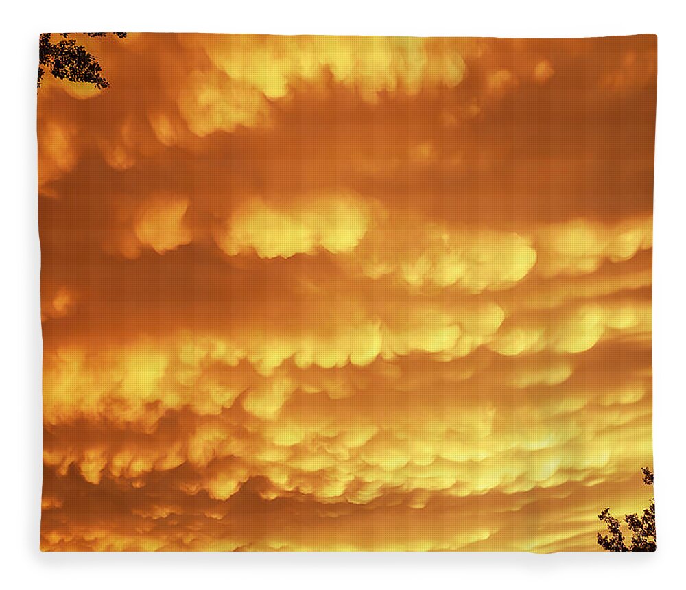 Weather Storms Fleece Blanket featuring the photograph Plainview Mammatus by Scott Cordell