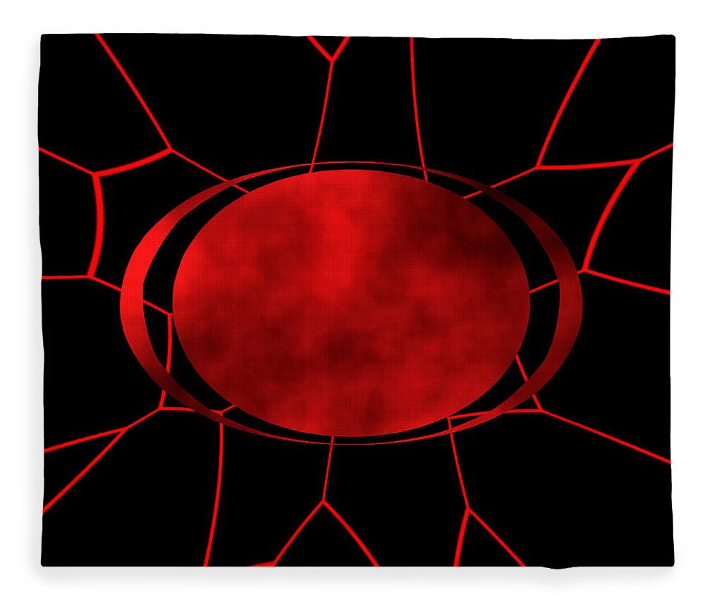 Abstract Fleece Blanket featuring the digital art Planet Electra - Abstract by Ronald Mills